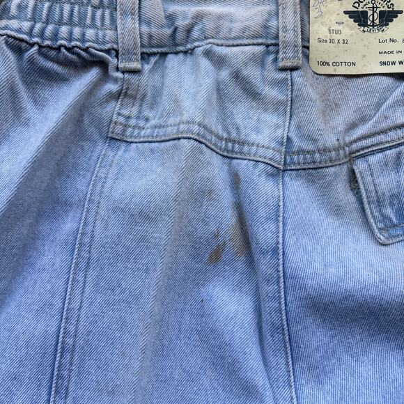 Deadstock 90s Dockers Jeans 30x32 Pleated Denim Levi’s Baggy Acid Wash Vintage - Picture 13 of 15